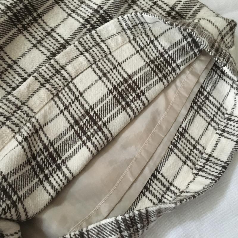 サマンサモスモス SM2 パンツ スラックス ガウチョパンツ M チェック 白 / ホワイト / X 茶 / ブラウン /  レディース USED 古着 中古 10012708