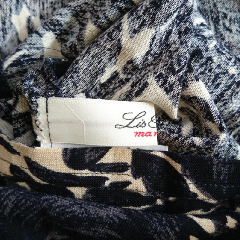 リブラン Lis Blanc ワンピース ひざ丈スカート 38  紺 / ネイビー / X ベージュ / ベージュ / X 灰 / グレー /  レディース USED 古着 中古 10012730