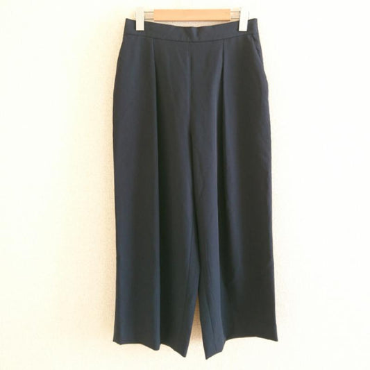 ビス ViS パンツ スラックス タック入りガウチョパンツ L 無地 紺 / ネイビー /  レディース USED 古着 中古 10012740