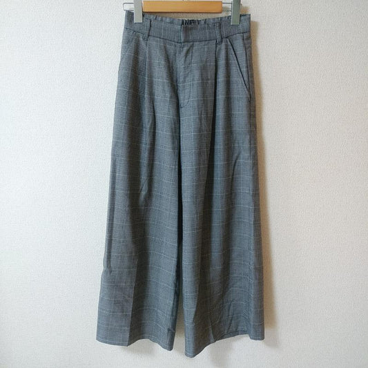 ロペピクニック ROPE' PICNIC パンツ スラックス ワイドパンツ 36 チェック 黒 / ブラック / X 灰 / グレー /  レディース USED 古着 中古 10012812