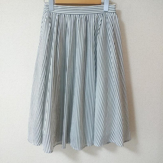 ロペピクニック ROPE' PICNIC スカート ひざ丈スカート 38 ストライプ 白 / ホワイト / X 黒 / ブラック /  レディース USED 古着 中古 10012823