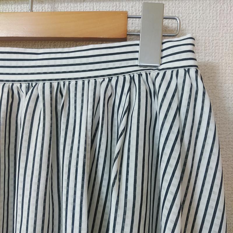 ロペピクニック ROPE' PICNIC スカート ひざ丈スカート 38 ストライプ 白 / ホワイト / X 黒 / ブラック /  レディース USED 古着 中古 10012823