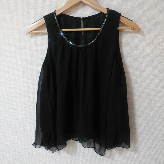 ロペピクニック ROPE' PICNIC タンクトップ タンクトップ 38 無地 黒 / ブラック /  レディース USED 古着 中古 10012824