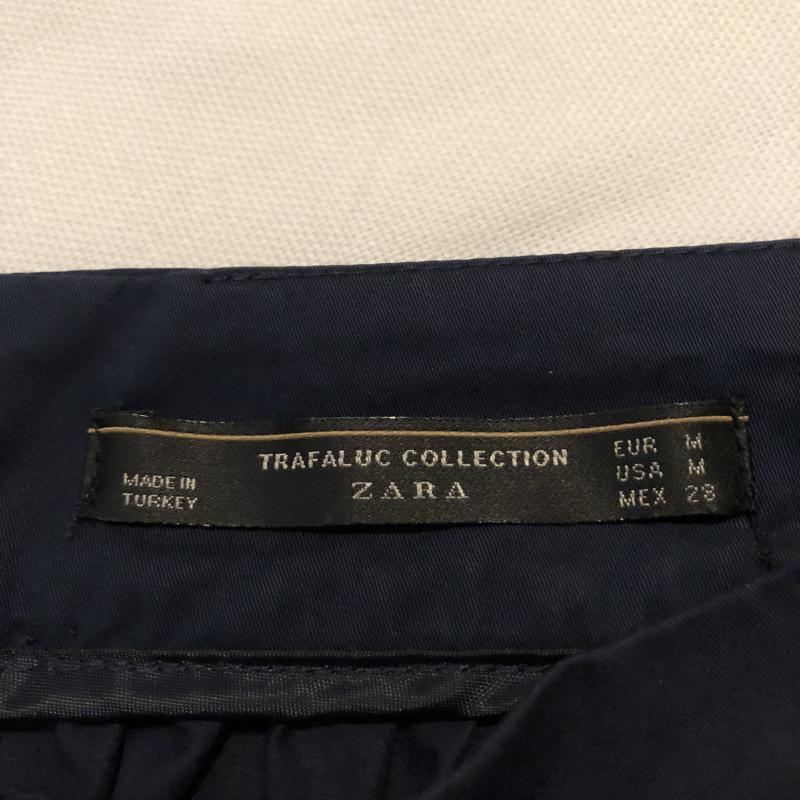 ザラ ZARA TRAFALUC スカート ひざ丈スカート タックスカート M 無地 紺 / ネイビー /  レディース USED 古着 中古 10012959