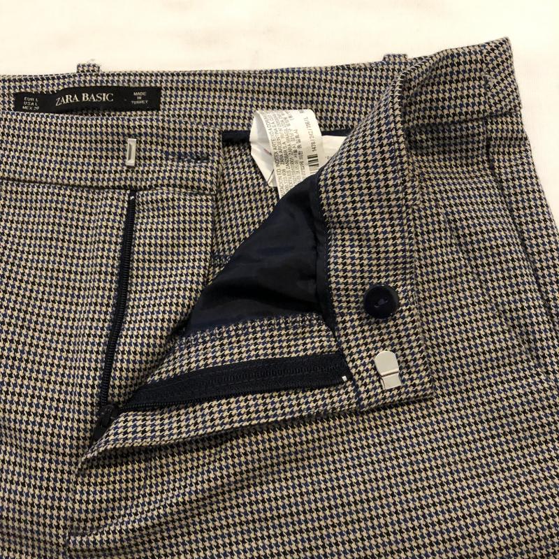 ザラベーシック ZARA BASIC パンツ スラックス L 千鳥格子 黒 / ブラック / X ベージュ / ベージュ / X 青 / ブルー /  レディース USED 古着 中古 10013210