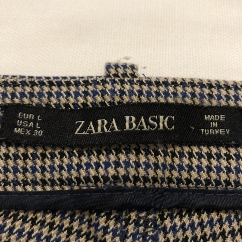 ザラベーシック ZARA BASIC パンツ スラックス L 千鳥格子 黒 / ブラック / X ベージュ / ベージュ / X 青 / ブルー /  レディース USED 古着 中古 10013210