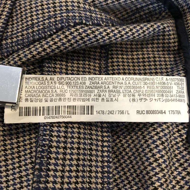 ザラベーシック ZARA BASIC パンツ スラックス L 千鳥格子 黒 / ブラック / X ベージュ / ベージュ / X 青 / ブルー /  レディース USED 古着 中古 10013210