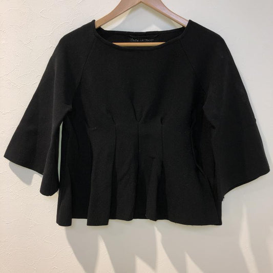ローフ loaf カットソー 七分袖 1 無地 黒 / ブラック /  レディース USED 古着 中古 10013304