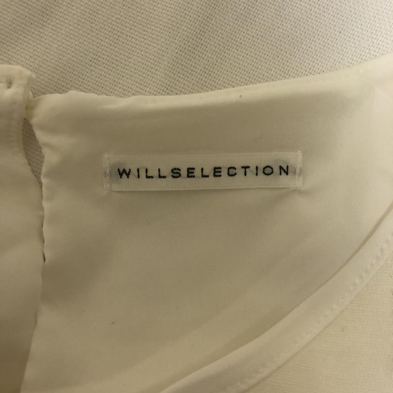 ウィルセレクション WILLSELECTION ワンピース ひざ丈スカート M 無地 X 花柄 白 / ホワイト /  レディース USED 古着 中古 10013347