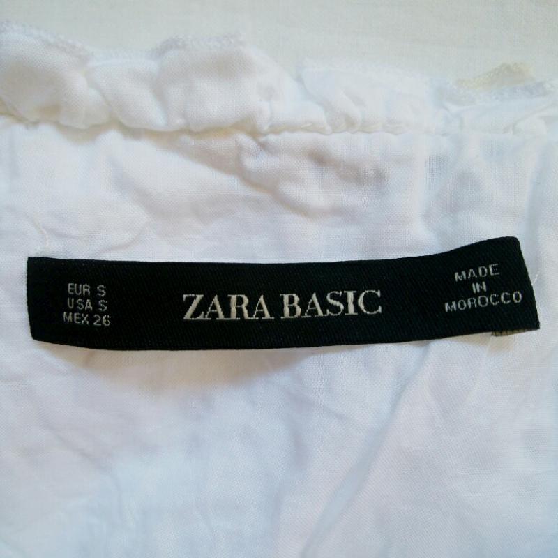 ザラベーシック ZARA BASIC チュニック 半袖 S  白 / ホワイト /  レディース USED 古着 中古 10013497