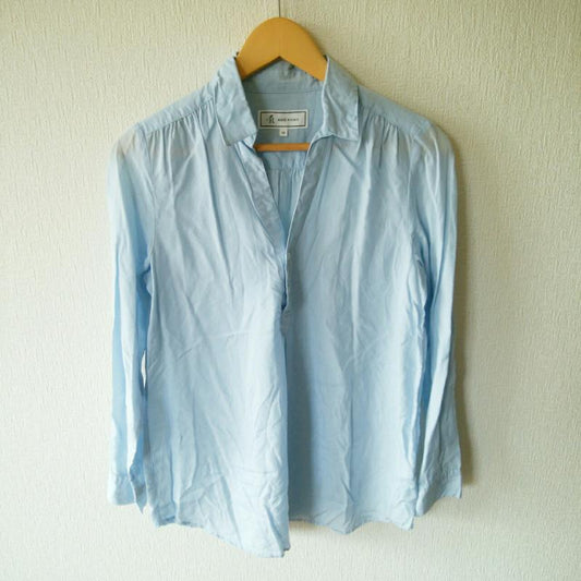 ロペピクニック ROPE' PICNIC シャツ、ブラウス 長袖 38 無地 青 / ブルー /  レディース USED 古着 中古 10013522