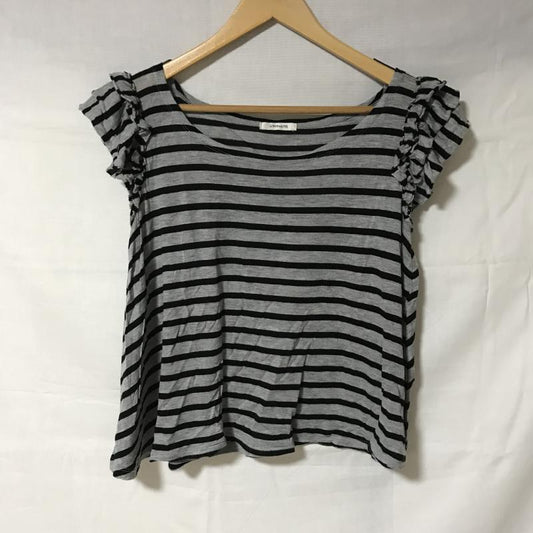 ラトータリテ La TOTALITE カットソー 半袖 ボーダー柄 黒 / ブラック / X 灰 / グレー /  レディース USED 古着 中古 10013631