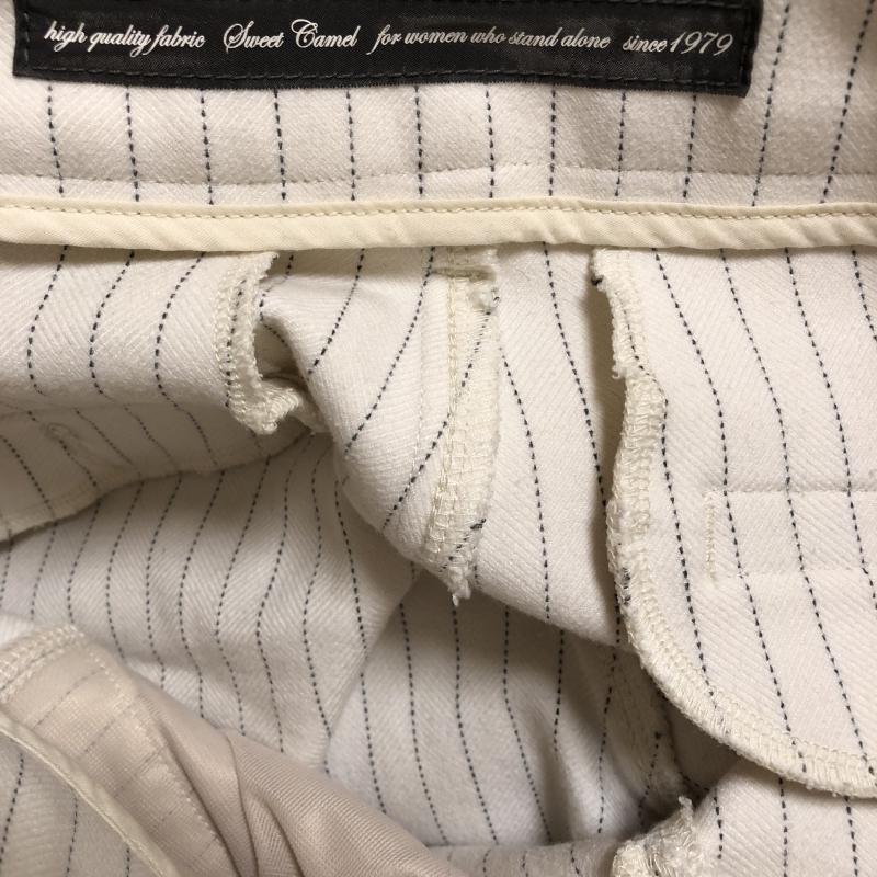 スウィートキャメル Sweet Camel パンツ スラックス ストライプ 白 / ホワイト / X 黒 / ブラック /  レディース USED 古着 中古 10013737