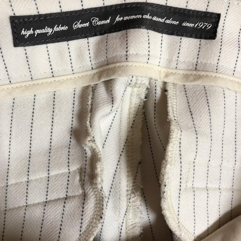 スウィートキャメル Sweet Camel パンツ スラックス ストライプ 白 / ホワイト / X 黒 / ブラック /  レディース USED 古着 中古 10013737