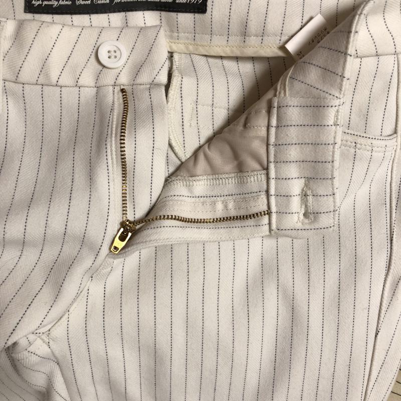スウィートキャメル Sweet Camel パンツ スラックス ストライプ 白 / ホワイト / X 黒 / ブラック /  レディース USED 古着 中古 10013737
