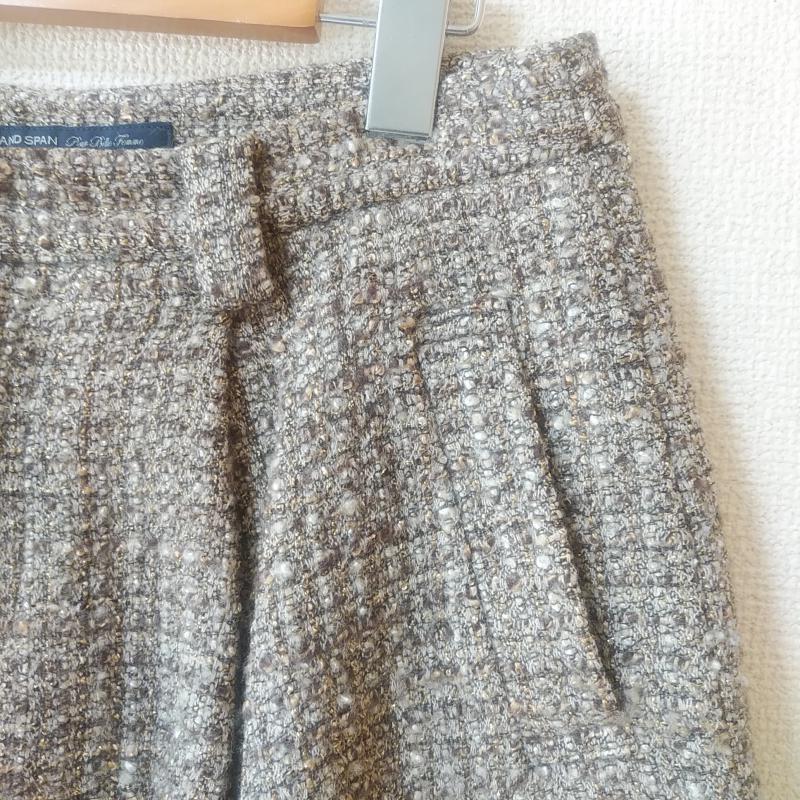 スピック＆スパン Spick & Span ボトムス ボトムス ツィードショートパンツ 38 チェック 茶 / ブラウン / X ベージュ / ベージュ /  レディース USED 古着 中古 10013904