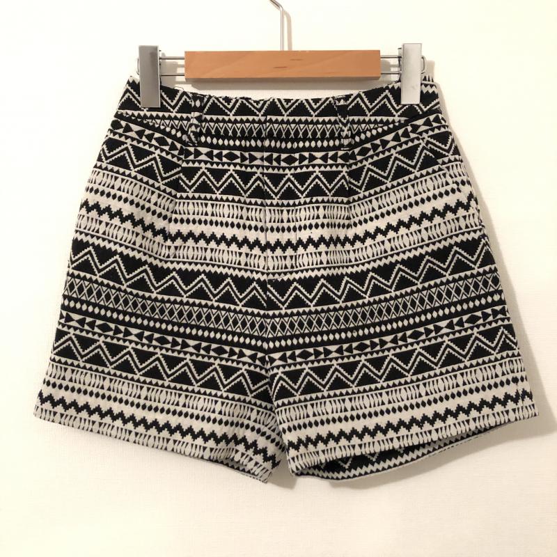 ジーナシス JEANASIS パンツ ショートパンツ FREE 総柄 白 / ホワイト / X 黒 / ブラック /  レディース USED 古着 中古 10014062