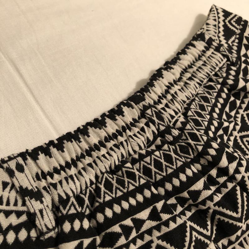 ジーナシス JEANASIS パンツ ショートパンツ FREE 総柄 白 / ホワイト / X 黒 / ブラック /  レディース USED 古着 中古 10014062