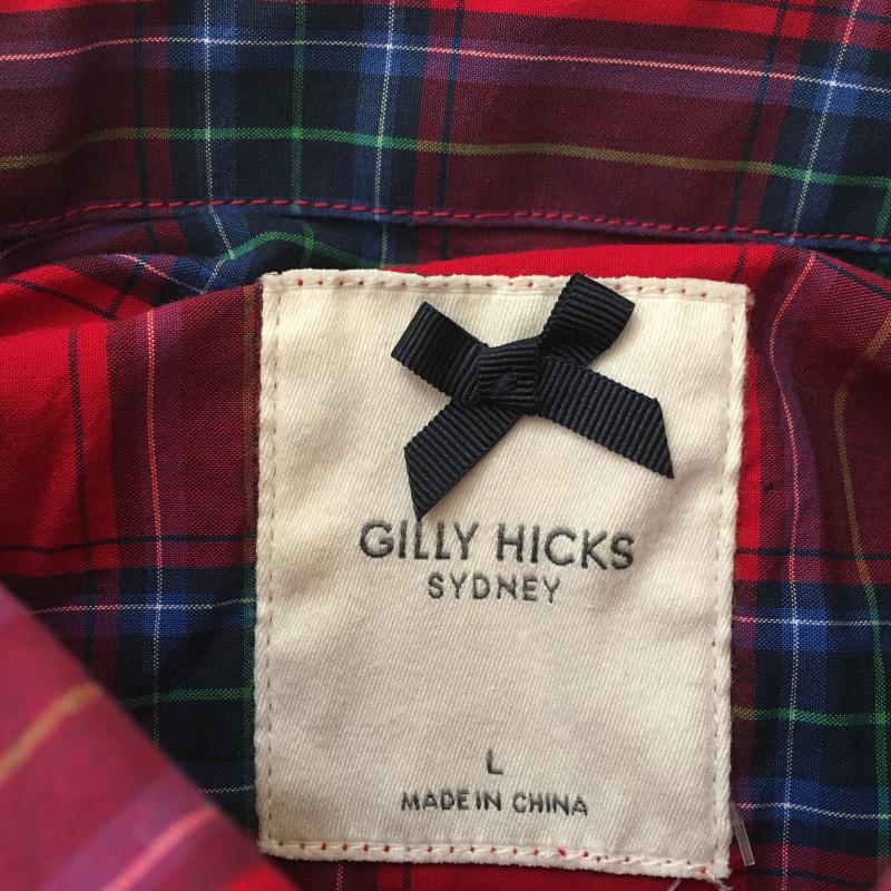 ギリーヒックス GILLY HICKS シャツ、ブラウス 長袖 L チェック 赤 / レッド / X 青 / ブルー / X 緑 / グリーン /  レディース USED 古着 中古 10014088