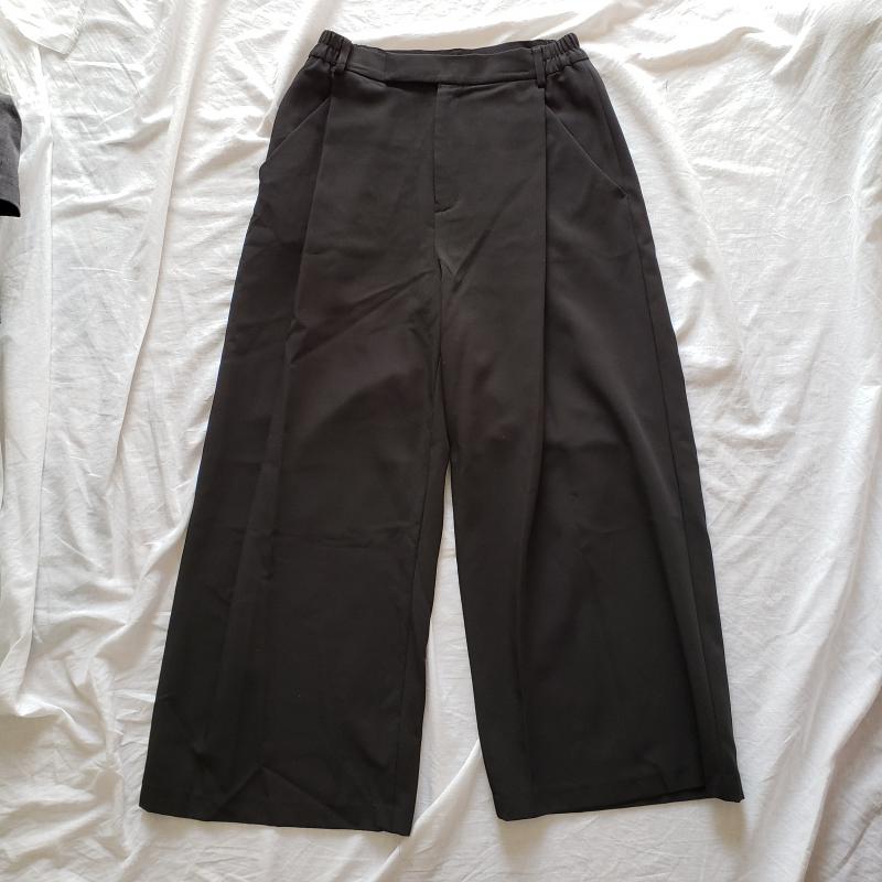 ストリコ STORICO ボトムス ボトムス ワイドパンツ 無地 黒 / ブラック /  レディース USED 古着 中古 10014159