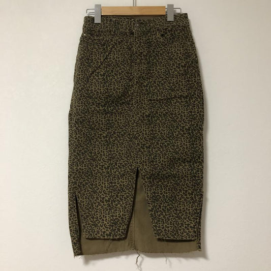 ザラベーシック ZARA BASIC スカート ひざ丈スカート XS 総柄 X ヒョウ柄・レオパード柄 黒 / ブラック / X 茶 / ブラウン /  レディース USED 古着 中古 10014286