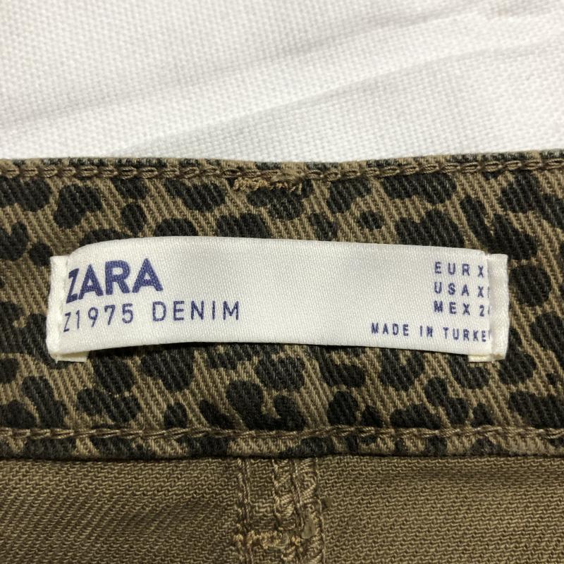 ザラベーシック ZARA BASIC スカート ひざ丈スカート XS 総柄 X ヒョウ柄・レオパード柄 黒 / ブラック / X 茶 / ブラウン /  レディース USED 古着 中古 10014286