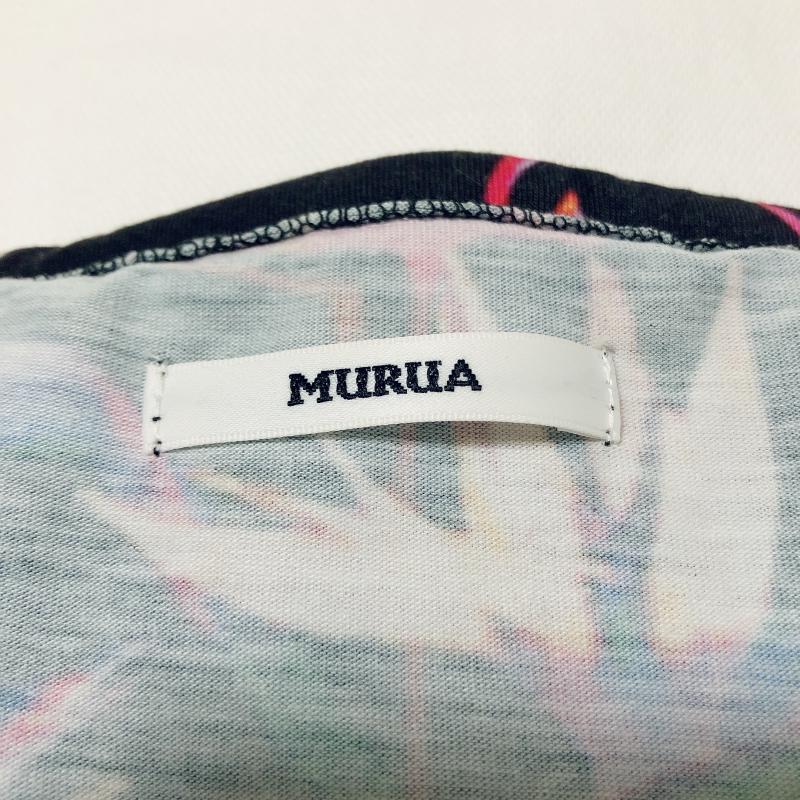 ムルーア MURUA カットソー 半袖 S 総柄 X  黒 / ブラック / X 白 / ホワイト / X 桃 / ピンク / X 紫 / パープル / X 緑 / グリーン /  レディース USED 古着 中古 10014395
