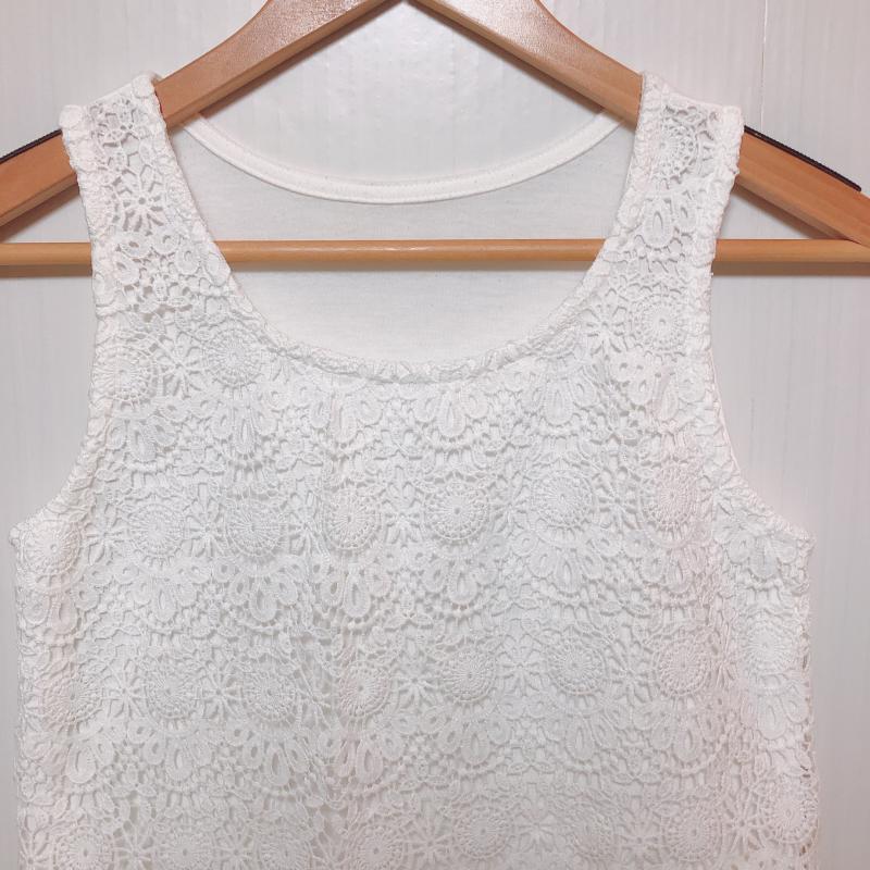 ジェットセット ソロプラス JETSET SOLO PLUS タンクトップ タンクトップ FREE 無地 X 刺繍 白 / ホワイト /  レディース USED 古着 中古 10014401