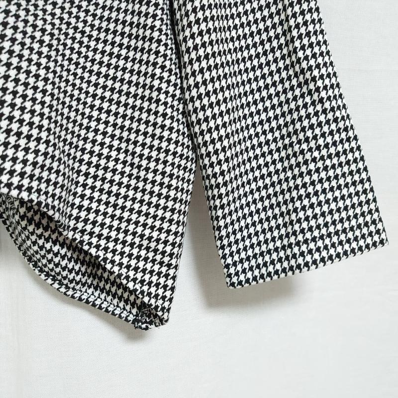 ザラベーシック ZARA BASIC カットソー 長袖 S 千鳥格子 白 / ホワイト / X 黒 / ブラック /  レディース USED 古着 中古 10014467