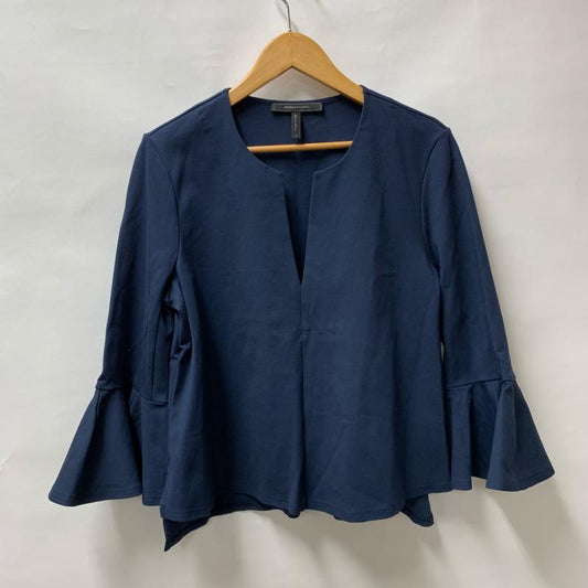 ビーシービージーマックスアズリア BCBGMAXAZRIA シャツ、ブラウス 長袖 フレア 3L 無地 紺 / ネイビー /  レディース USED 古着 中古 10014631