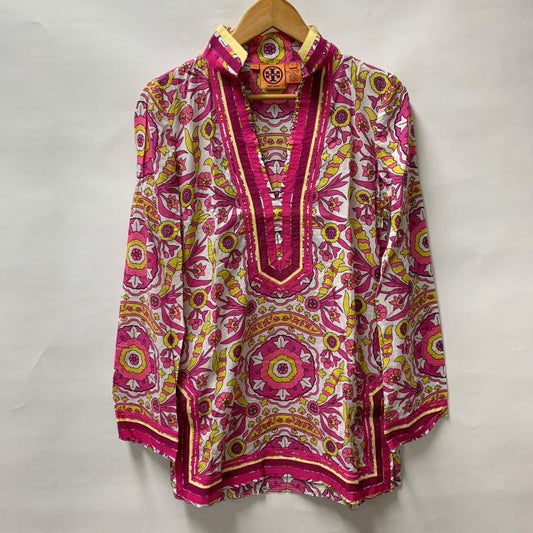 トリーバーチ TORY BURCH シャツ、ブラウス 長袖 0 総柄 X 花柄 桃 / ピンク / X 黄 / イエロー / X 白 / ホワイト / X マルチカラー / マルチカラー /  レディース USED 古着 中古 10014635