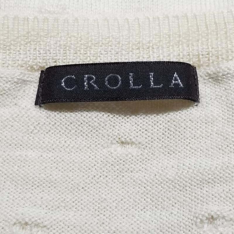 クローラ crolla カットソー 長袖 無地 X ドット ベージュ / ベージュ /  レディース USED 古着 中古 10014833