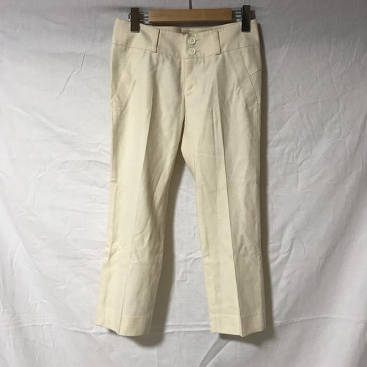 イネド INED パンツ スラックス クロップド丈 7 無地 白 / ホワイト /  レディース USED 古着 中古 10014980