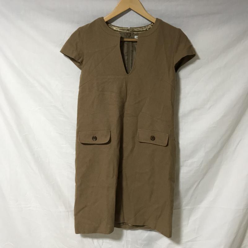 ルクールブラン le.coeur blanc ワンピース ひざ丈スカート 38 無地 茶 / ブラウン /  レディース USED 古着 中古 10015000