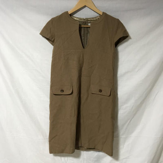 ルクールブラン le.coeur blanc ワンピース ひざ丈スカート 38 無地 茶 / ブラウン /  レディース USED 古着 中古 10015000