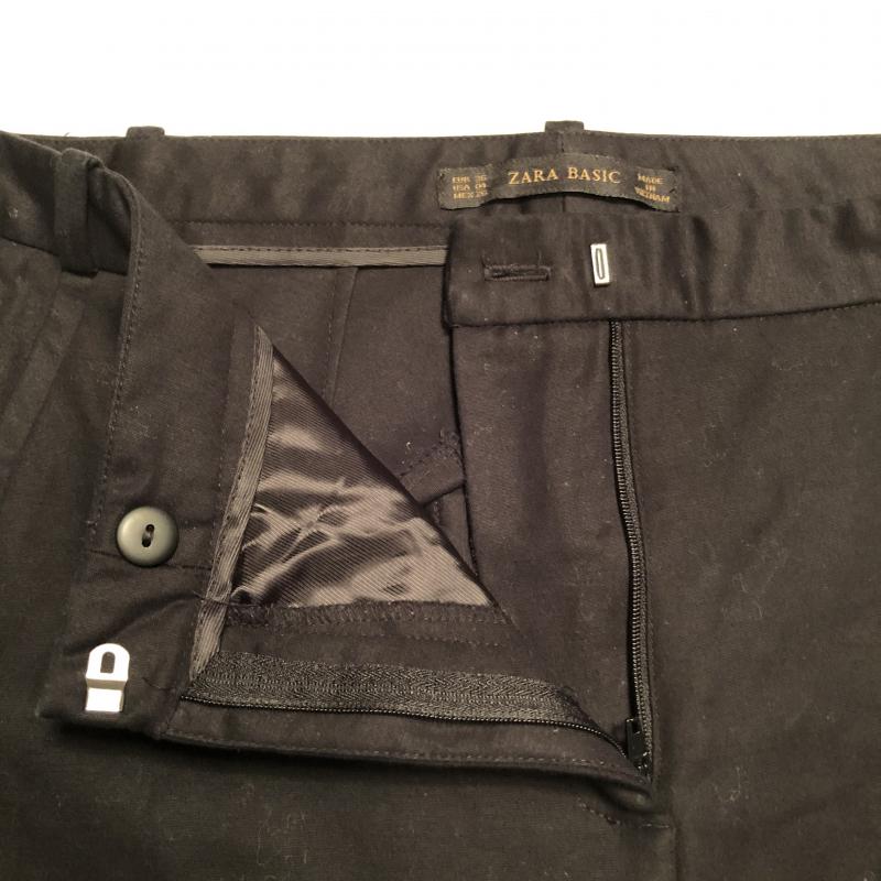 ザラベーシック ZARA BASIC パンツ スラックス 36 無地 黒 / ブラック /  レディース USED 古着 中古 10015038