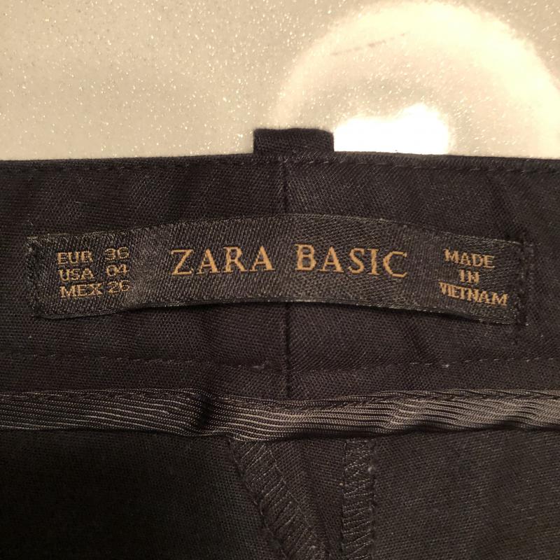 ザラベーシック ZARA BASIC パンツ スラックス 36 無地 黒 / ブラック /  レディース USED 古着 中古 10015038
