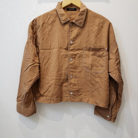 ジーナシス JEANASIS シャツ、ブラウス 長袖 FREE 無地 茶 / ブラウン /  レディース USED 古着 中古 10015061