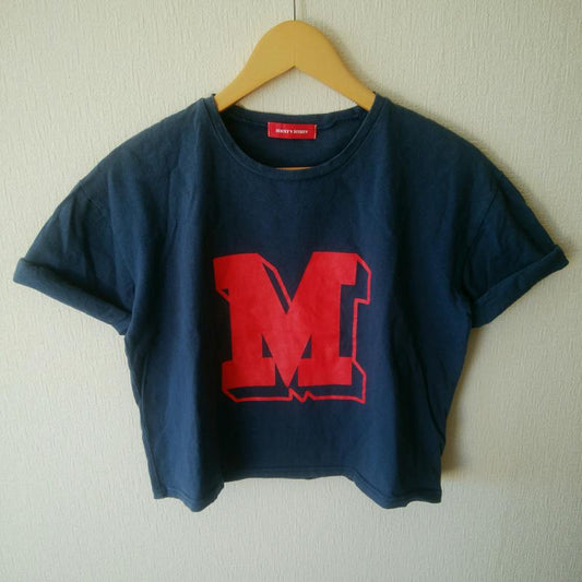 メリージェニー merry jenny カットソー 半袖 FREE 無地 X ロゴ、文字 紺 / ネイビー /  レディース USED 古着 中古 10015277