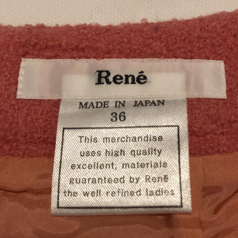 ルネ Rene スカート ひざ丈スカート ウール ツイードスカート 36 無地 桃 / ピンク /  レディース USED 古着 中古 10015341