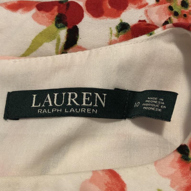 ラルフローレン RALPHLAUREN ワンピース ロングスカート バックジップ 総柄 X 花柄 白 / ホワイト / X 桃 / ピンク / X 赤 / レッド / X 緑 / グリーン /  レディース USED 古着 中古 10015343