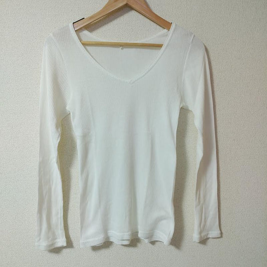 マカフィー MACPHEE カットソー 長袖 ニットカットソー 1 無地 白 / ホワイト /  レディース USED 古着 中古 10015441