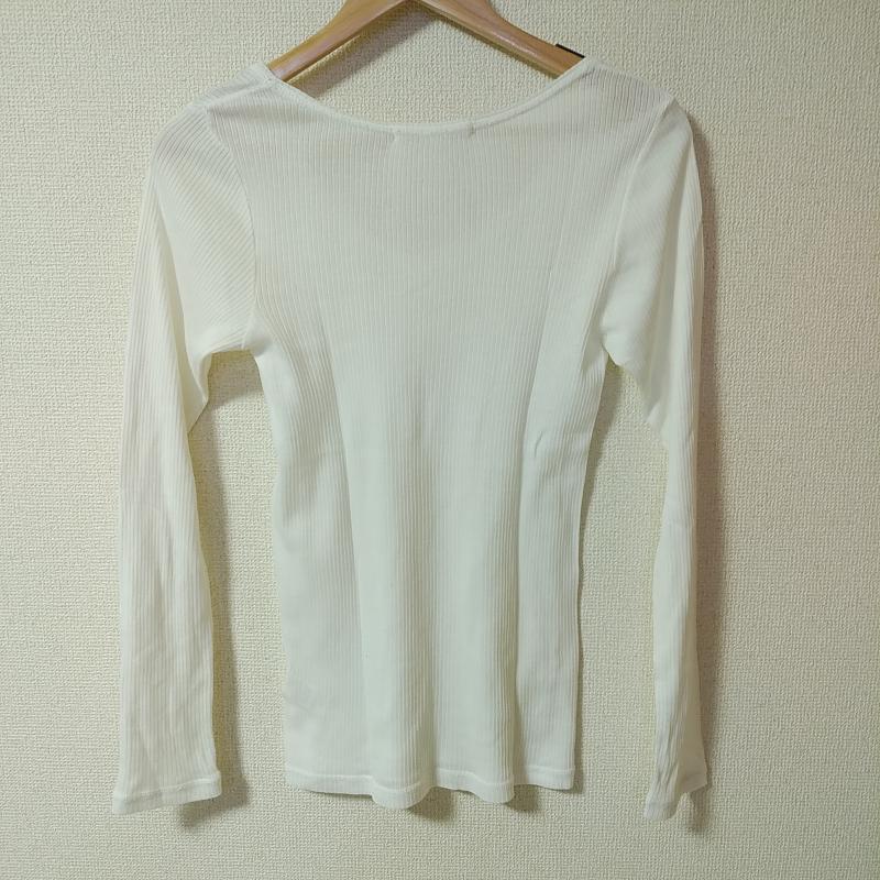マカフィー MACPHEE カットソー 長袖 ニットカットソー 1 無地 白 / ホワイト /  レディース USED 古着 中古 10015441