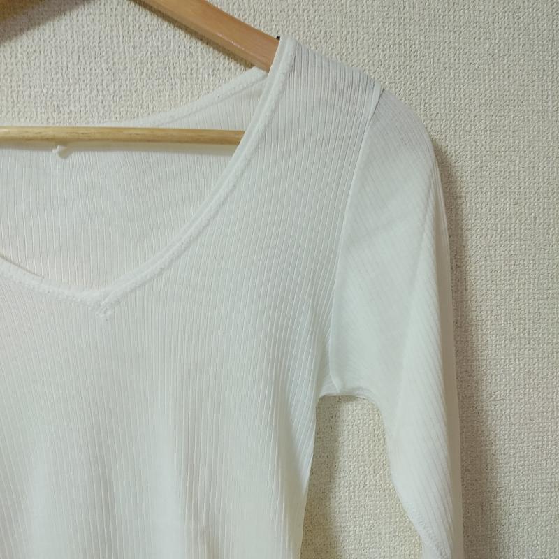 マカフィー MACPHEE カットソー 長袖 ニットカットソー 1 無地 白 / ホワイト /  レディース USED 古着 中古 10015441
