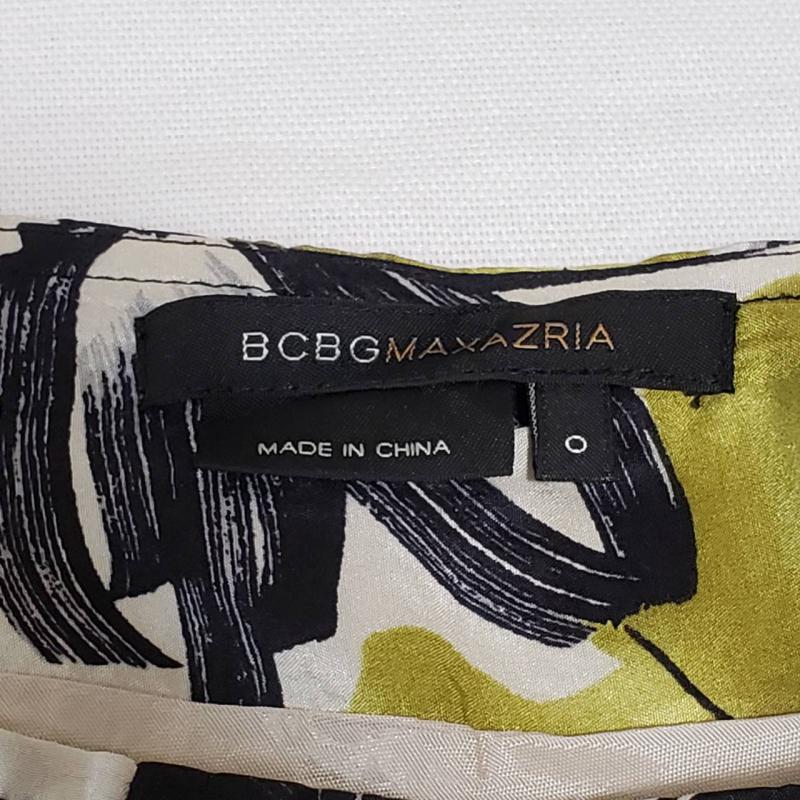 ビーシービージーマックスアズリア BCBGMAXAZRIA スカート ひざ丈スカート 0 総柄 黒 / ブラック / X 白 / ホワイト / X 黄 / イエロー /  レディース USED 古着 中古 10015659