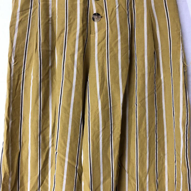 ザラティーアールエフ ZARA TRF ボトムス ボトムス スカーチョ/ガウチョパンツ S ボーダー柄 黄 / イエロー / X ベージュ / ベージュ / X 茶 / ブラウン /  レディース USED 古着 中古 10015724