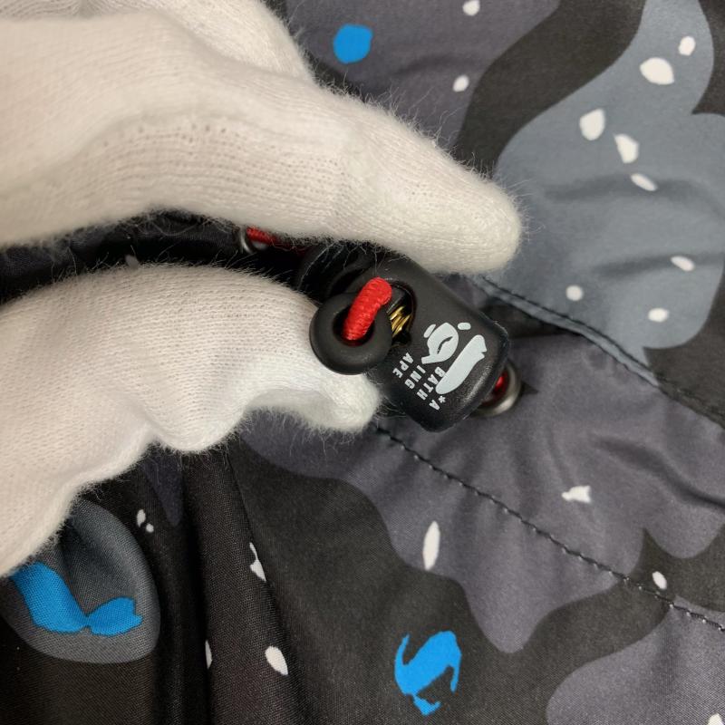 アベイシングエイプ A BATHING APE ジャケット、上着 ジャンパー、ブルゾン SPACE CAMO LONG HOODIE JACKET S  X 総柄 X ロゴ、文字 黒 / ブラック / X 灰 / グレー / X 青 / ブルー / X 白 / ホワイト /  メンズ USED 古着 中古 10015991