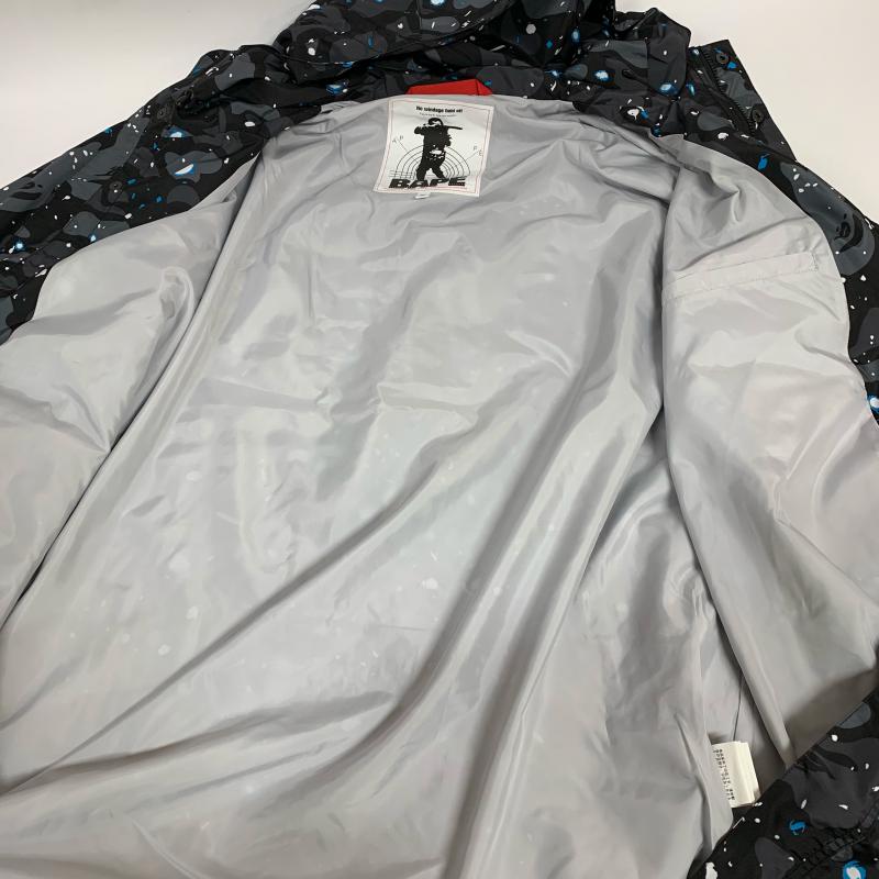 アベイシングエイプ A BATHING APE ジャケット、上着 ジャンパー、ブルゾン SPACE CAMO LONG HOODIE JACKET S  X 総柄 X ロゴ、文字 黒 / ブラック / X 灰 / グレー / X 青 / ブルー / X 白 / ホワイト /  メンズ USED 古着 中古 10015991