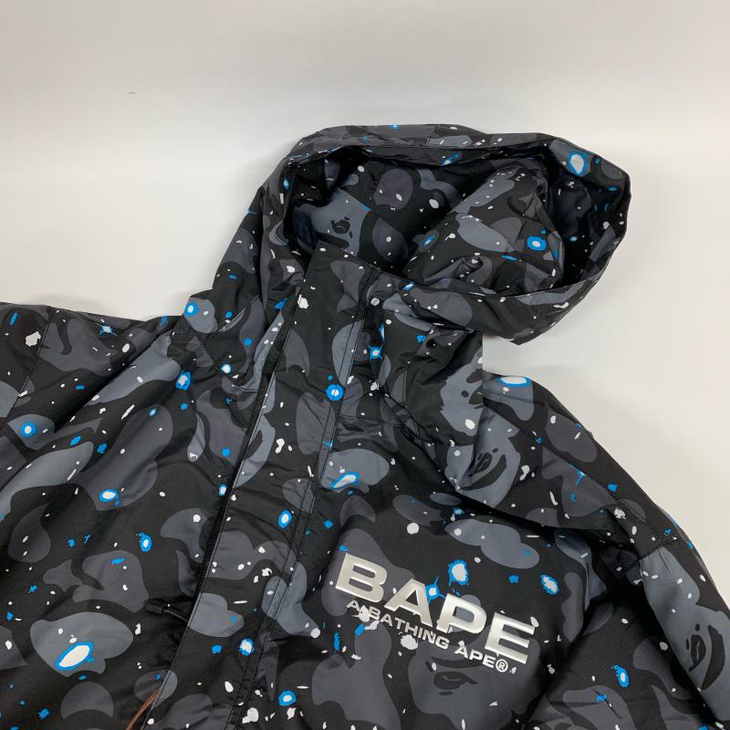 アベイシングエイプ A BATHING APE ジャケット、上着 ジャンパー、ブルゾン SPACE CAMO LONG HOODIE JACKET S  X 総柄 X ロゴ、文字 黒 / ブラック / X 灰 / グレー / X 青 / ブルー / X 白 / ホワイト /  メンズ USED 古着 中古 10015991