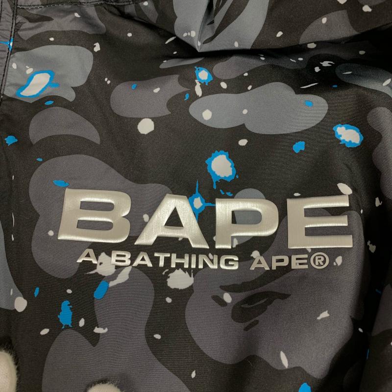 アベイシングエイプ A BATHING APE ジャケット、上着 ジャンパー、ブルゾン SPACE CAMO LONG HOODIE JACKET S  X 総柄 X ロゴ、文字 黒 / ブラック / X 灰 / グレー / X 青 / ブルー / X 白 / ホワイト /  メンズ USED 古着 中古 10015991